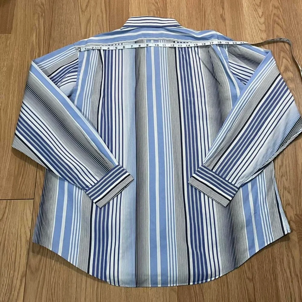 Polo Ralph Lauren Men’s Long Sleeve Dress Shirt 18 XXL Estate Custom Fit Striped